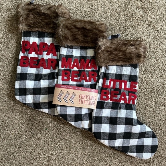 New 3 Stockings- mama bear, papa bear, little bear Christmas farmhouse - Picture 6 of 11